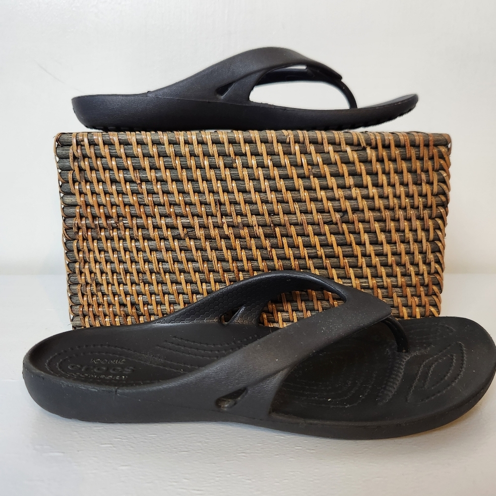 Crocs Kadee II Black Print Flip Flop Sandals